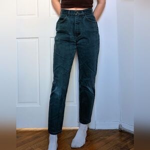 Vintage Lee's Jade Green Tapered Mom Jeans